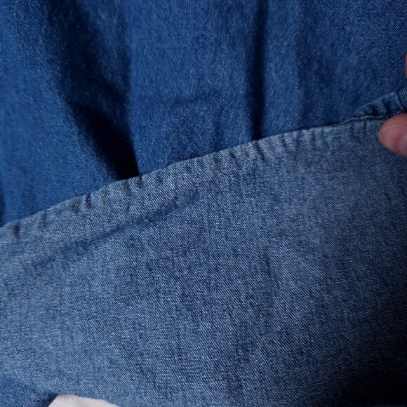 Country Store Floral Embroidered Blue Denim Shirt Womens 2X Long Sleeve Boho - Picture 12 of 16